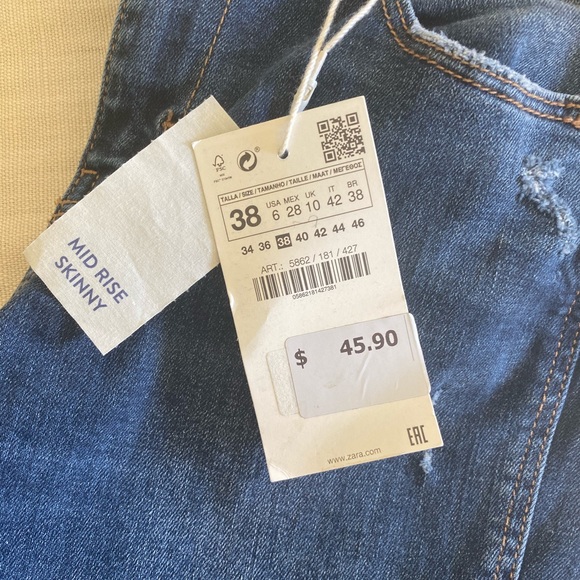 👖🍁NWT ZARA skinny jeans🍂👖 - Picture 4 of 4